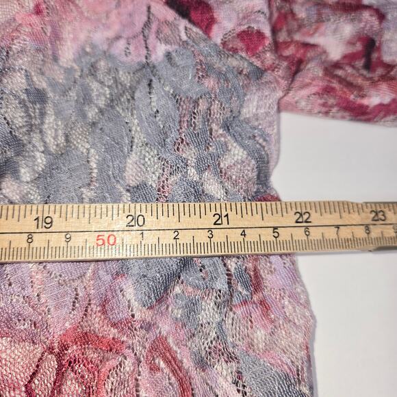 Serengeti Womens Large Open Front Lace Top Cover Up Topper Floral Sheer Vacation - Picture 9 of 11